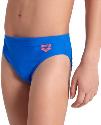 ARENA Boys' Graphic Swim Briefs (Pack of 1), Chinese Coral - Blue